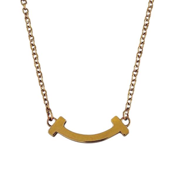 ティファニー Tスマイル ネックレス 18金 K18ピンクゴールド レディース TIFFANY&amp;Co...