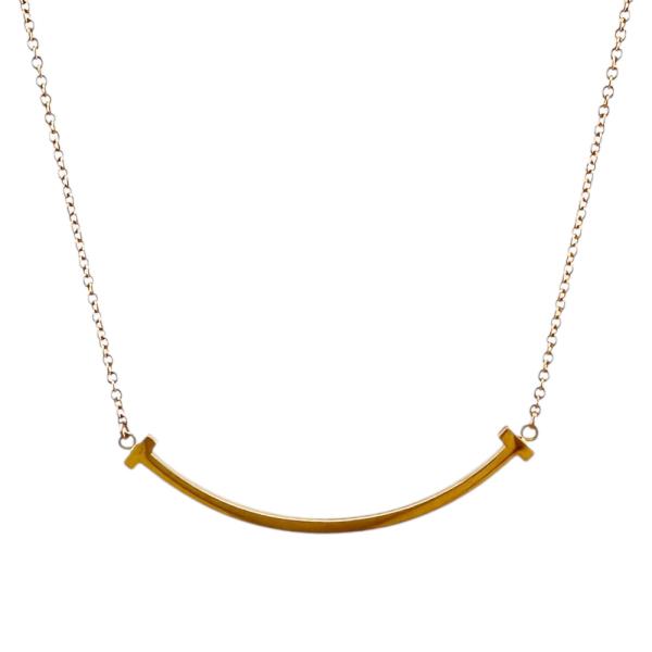 ティファニー Tスマイル ネックレス 18金 K18ピンクゴールド レディース TIFFANY&amp;Co...