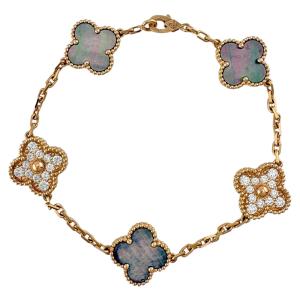 ヴァンクリーフ＆アーペル ヴィンテージアンハンブラ ブレスレット 18金 K18ピンクゴールド ダイヤモンド Van Cleef & Arpels 中古 美品