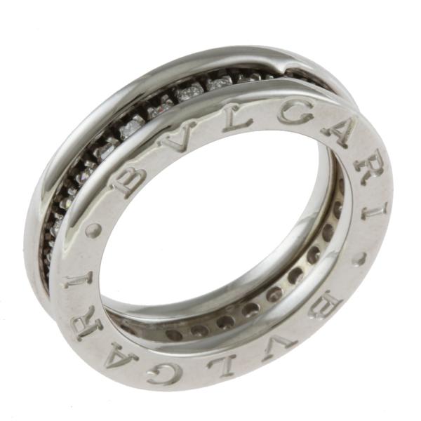 ブルガリ B-zero.1 ビーゼロワン フルダイヤモンド リング 指輪 7.5号  K18ホワイト...