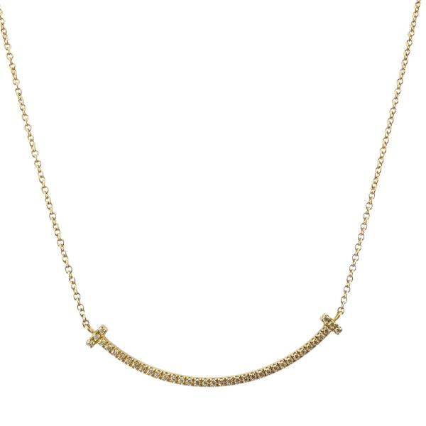 ティファニー Tスマイル ネックレス 18金 K18イエローゴールド ダイヤモンド レディース TI...