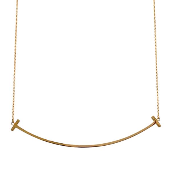 ティファニー Tスマイル ネックレス 18金 K18ピンクゴールド ユニセックス TIFFANY&amp;C...