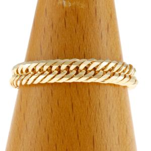 K18 12面トリプルチェーン型 喜平リング 日本製 18金 (21号、内径19.7