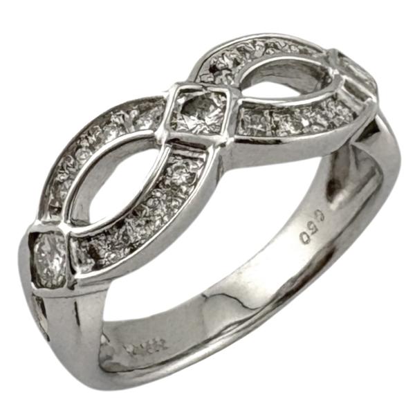 リング 指輪 14号 Pt900プラチナ ダイヤモンド レディース  中古 美品