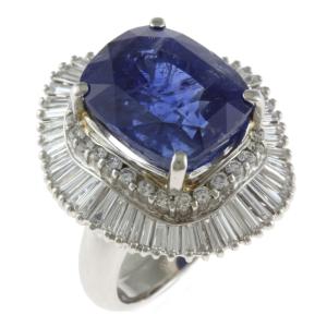 送料無料 Pt900 1.99ct マダガスカル産 ブルーサファイア ダイヤモンド