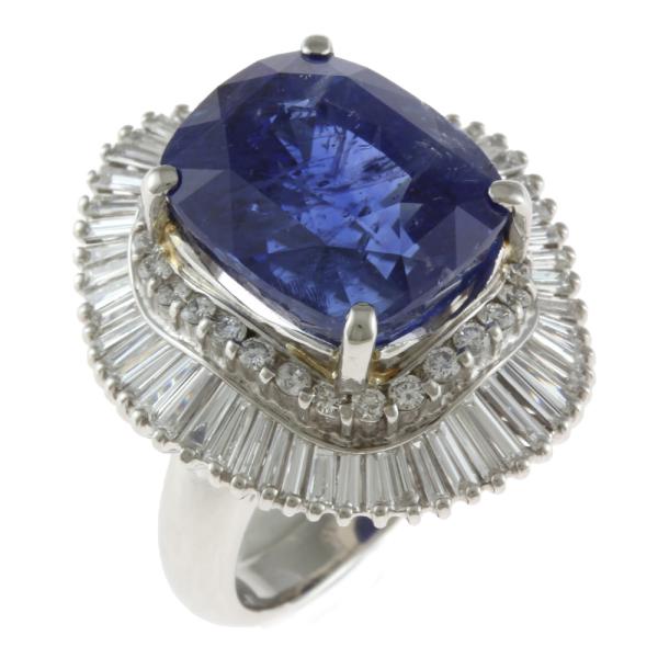 CGL鑑別書付き サファイア ゴージャス リング・指輪 10号 Pt900プラチナ サファイア 21...