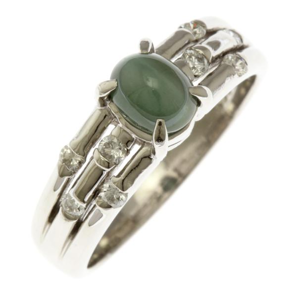 リング 指輪 11.5号 Pt900プラチナ キャッツアイ 1.33ct ダイヤモンド 0.20ct...