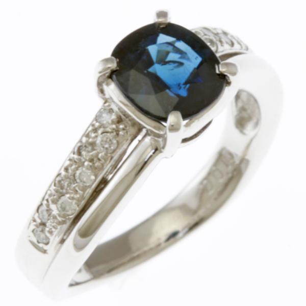 リング 指輪 11号 Pt900プラチナ サファイア ダイヤモンド 0.16ct中古 美品