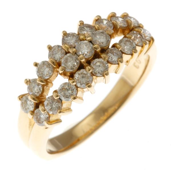 リング 指輪 13.5号 18金 K18イエローゴールド ダイヤモンド 1.03ct レディース 中...