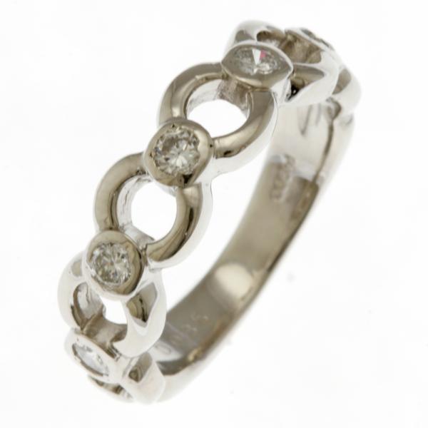 リング 指輪 12号 Pt900プラチナ ダイヤモンド 0.35ct レディース 中古 美品