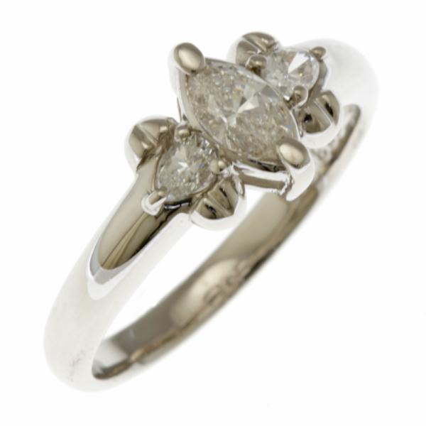 リング 指輪 12.5号 Pt900プラチナ ダイヤモンド 0.33ct/0.18ct レディース ...