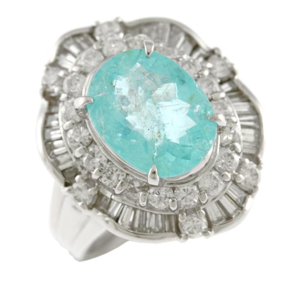 リング 指輪 11号 Pt900プラチナ パライバトルマリン レディース  中古 美品