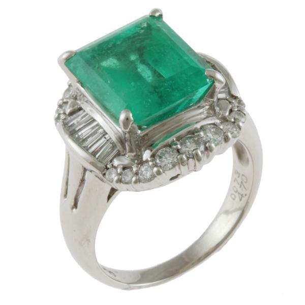 リング 指輪 10号 Pt900プラチナ エメラルド レディース  中古 美品