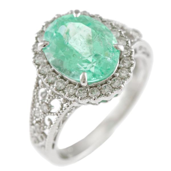 リング 指輪 12号 Pt900プラチナ パライバトルマリン レディース  中古 美品