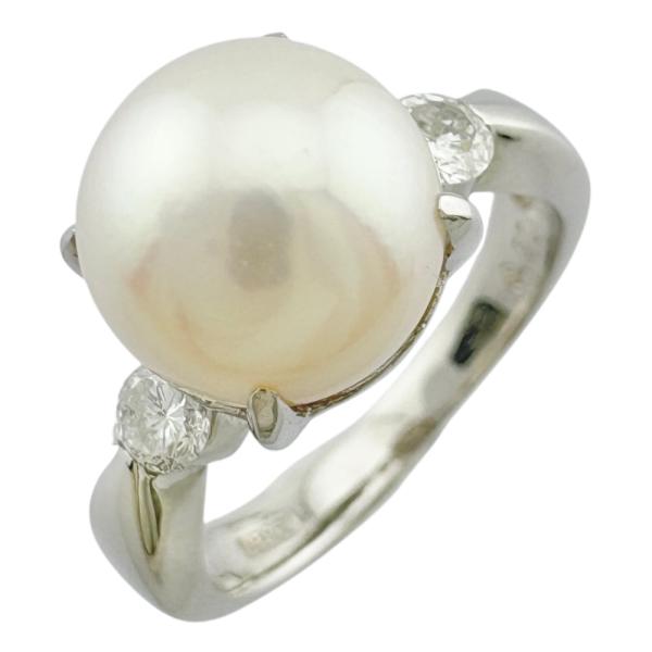 リング 指輪 8号 Pt900プラチナ アコヤパール レディース  中古 美品