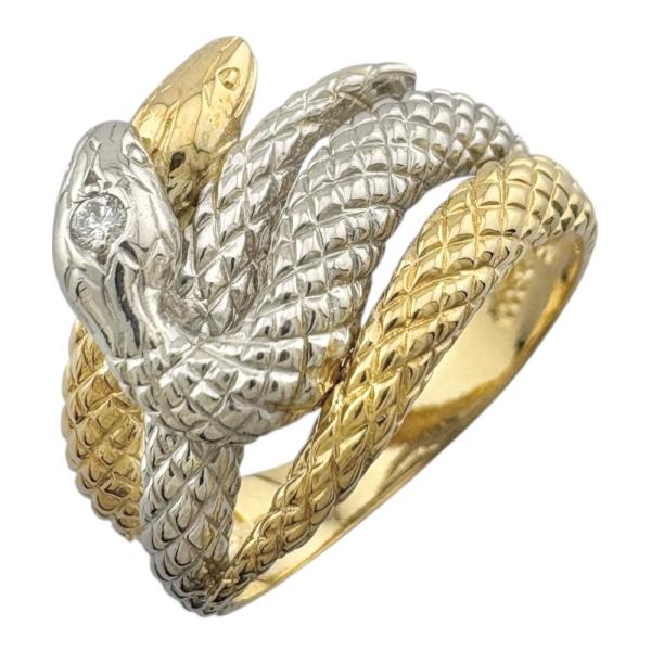 リング 指輪 13号 18金 K18イエローゴールド ダイヤモンド レディース  中古 美品