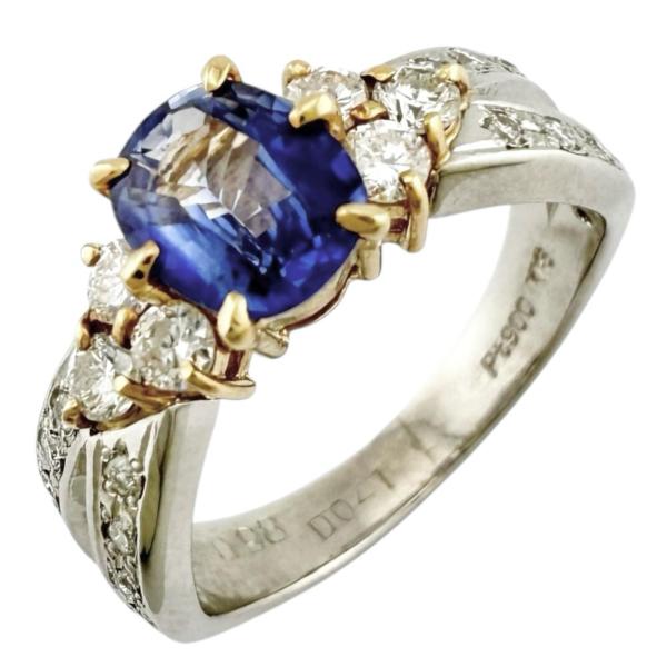 リング 指輪 8号 Pt900プラチナ サファイア レディース  中古 美品