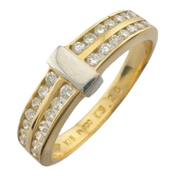 リング 指輪 13.5号 18金 K18イエローゴールド ダイヤモンド レディース  中古 美品