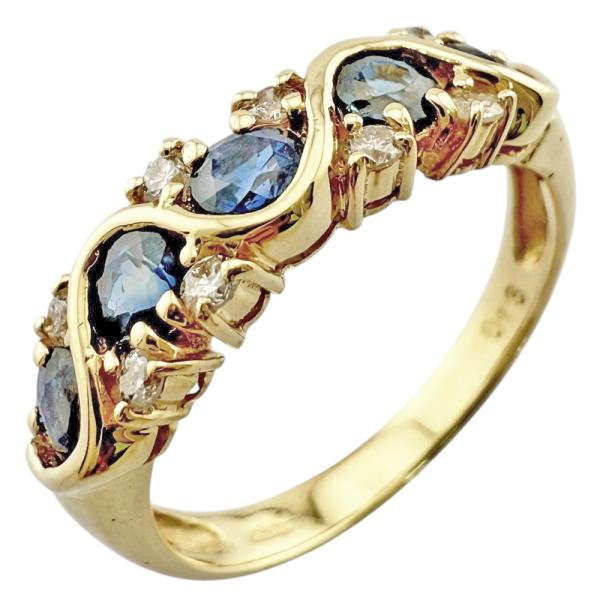 リング 指輪 11号 18金 K18イエローゴールド ダイヤモンド レディース  中古 美品