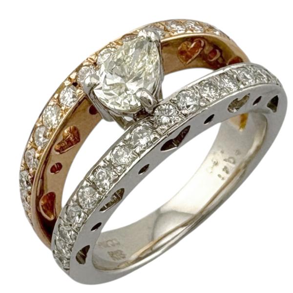 リング 指輪 11.5号 18金 K18ホワイトゴールド ダイヤモンド レディース  中古 美品