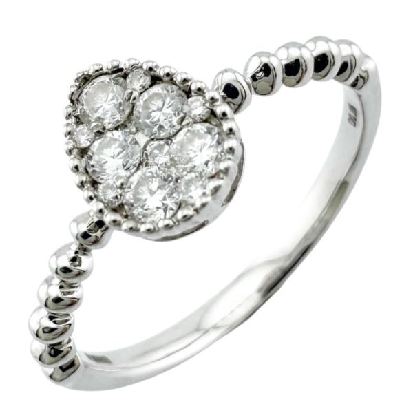 リング 指輪 12号 18金 K18ホワイトゴールド ダイヤモンド レディース  中古 美品