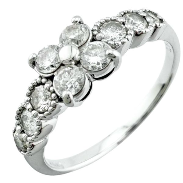 リング 指輪 12号 18金 K18ホワイトゴールド ダイヤモンド レディース  中古 美品