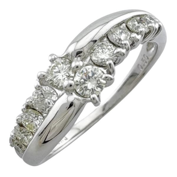 リング 指輪 10.5号 18金 K18ホワイトゴールド ダイヤモンド レディース  中古 美品