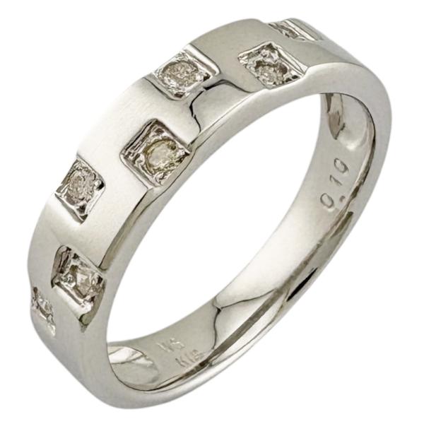 リング 指輪 11号 18金 K18ホワイトゴールド ダイヤモンド レディース  中古 美品