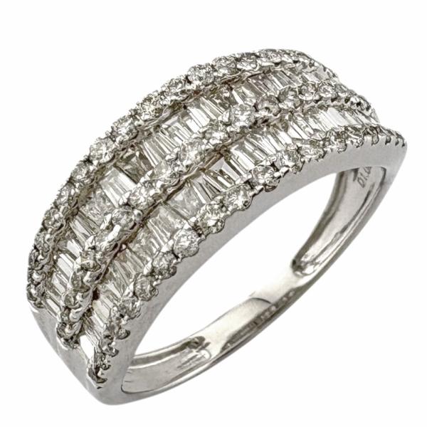 リング 指輪 12号 18金 K18ホワイトゴールド ダイヤモンド レディース  中古 美品