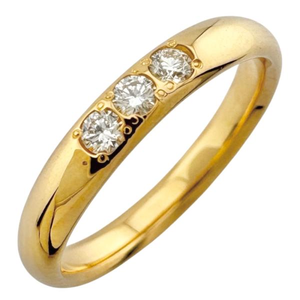 リング 指輪 10号 18金 K18イエローゴールド ダイヤモンド レディース  中古 美品