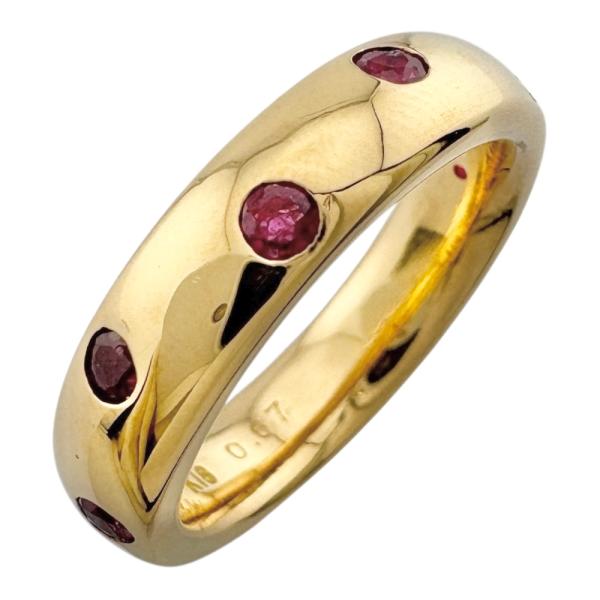 リング 指輪 14号 18金 K18イエローゴールド ルビー レディース  中古 美品