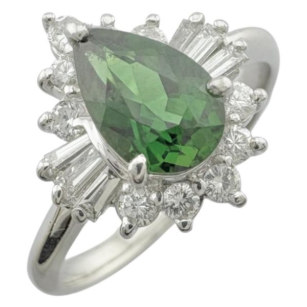 リング 指輪 13号 Pt900プラチナ トルマリン レディース  中古 美品