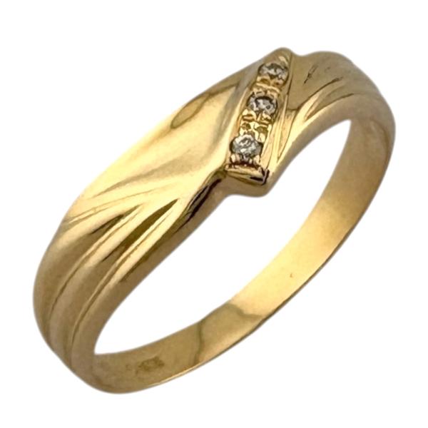 リング 指輪 12.5号 18金 K18イエローゴールド ダイヤモンド レディース  中古 美品