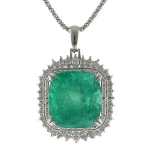 1.39ct エメラルド ダイヤモンド ネックレス】プラチナ ネックレス