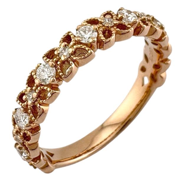 リング 指輪 10号 18金 K18ピンクゴールド ダイヤモンド レディース  中古 美品