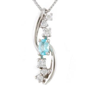 天然パライバトルマリン ダイヤモンド ネックレス 計0.18ct PT パライバトルマリン ネックレス ダイヤモンド ソーティングカード付