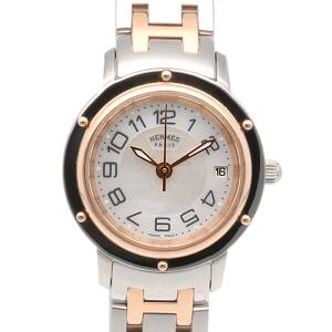 エルメス クリッパー 腕時計 時計 ステンレススチール CP1.221 クオーツ レディース 1年保証 HERMES 中古 美品｜rk-y