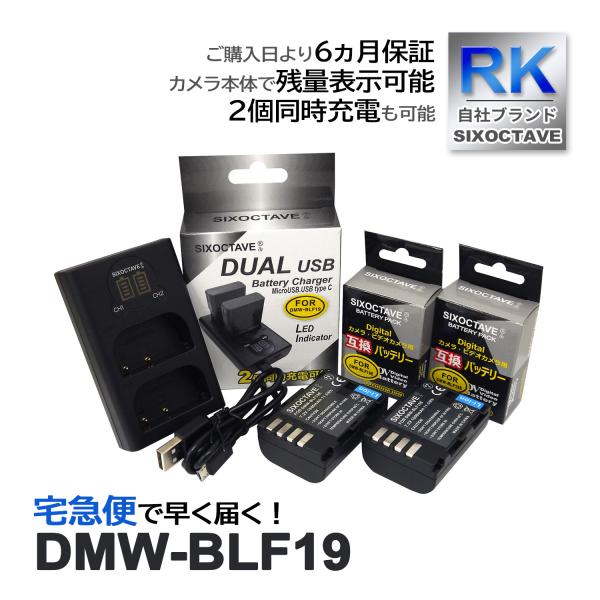 【互換品】 DMW-BLF19 パナソニック ルミックス シグマ 互換 バッテリー 2個と 互換 デ...