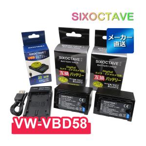 VW-VBD58-K VW-VBD58 Panasonic パナソニック 互換バッテリー 2個と 互換USBチャージャー の3点セット　純正品にも対応 HC-X1000 HDC-Z10000 AJ-PX270