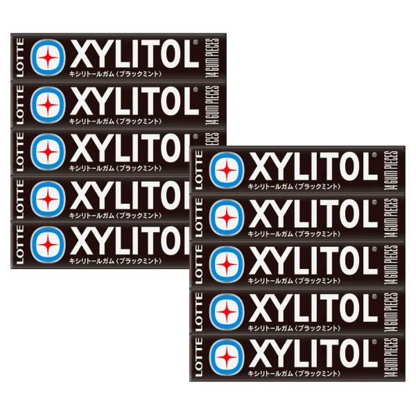 ロッテ キシリトールガム ブラックミント 14粒 ×10個