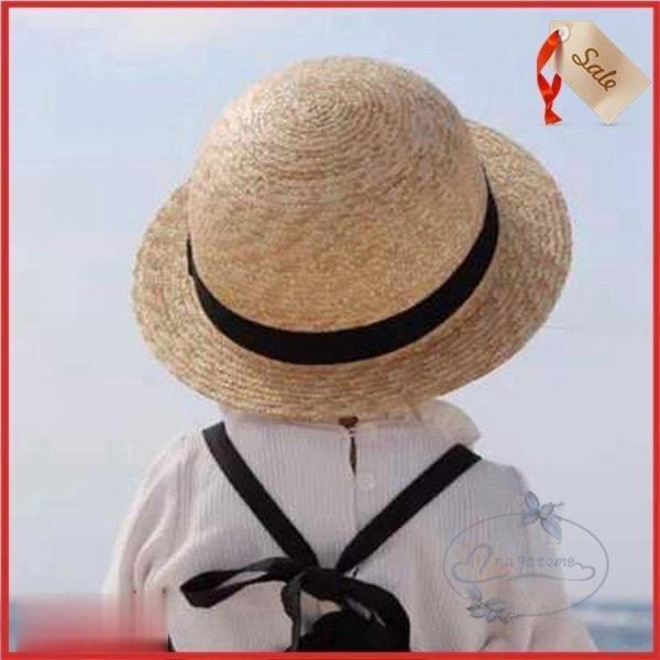 【値下げ】女の子 男の子 麦わら帽子 UVカット 紫外線対策 つば広 春夏 子供 キッズ おしゃれ ...