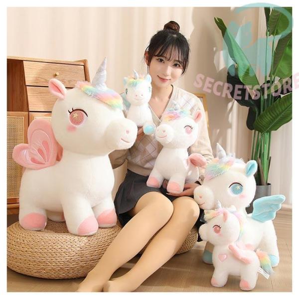 ユニコーンのぬいぐるみ 抱き枕 かわいい 柔らかい ふわふわ 癒し系 クッション 置物 お誕生日 ク...