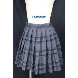 中古 古着 女子 中学 高校 スカート チェック グレー トンボ学生服 TOMBOW VARSITYMATE