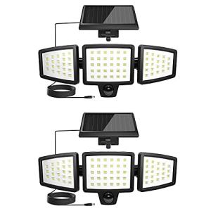 Lepro センサーライト 屋外 ソーラーライト 最新分離型 3灯式 人感センサーライト 屋内 屋外使用可 4.8Mケーブル/1200ルーメン/