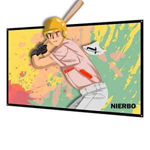 プロジェクター スクリーン 新しいアップグレード版  NIERBO 60インチ サイズ 16:9 ローリング式 持ち運びホー