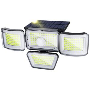 ソーラーライト 屋外 防水 センサーライト 人感センサーライト 278LED 4面発光 屋外ウォールライト 高輝度 ソーラー人感センサーライト