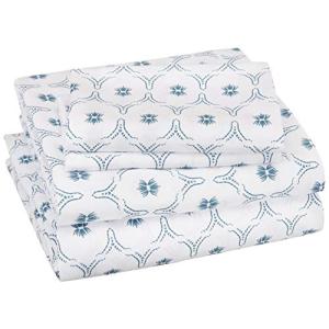 ベーシック ベッドシーツセット マイクロファイバー 伸縮性ポケット付き ティールブロッサム US: フル JP: ダブル対応