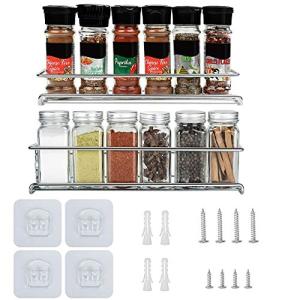 YunNasi 調味料収納ラック スリム 壁掛け式棚 粘着テープ 浴室用ラック シャンプー置き棚 多機能収納 小物置き 2個セット 4個セット