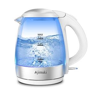 電気ケトル ガラスケトル 湯沸かしポット 電気ポット 電気やかん 2020 急速沸かし 1200W 1.2L大容量 目盛り付き 透明 お洒落 自
