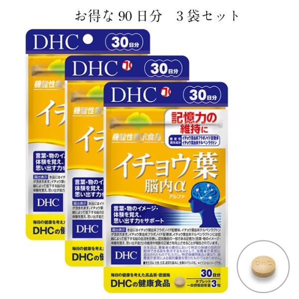 DHC サプリメント　イチョウ葉　30日分×3袋　　脳の血流促進　